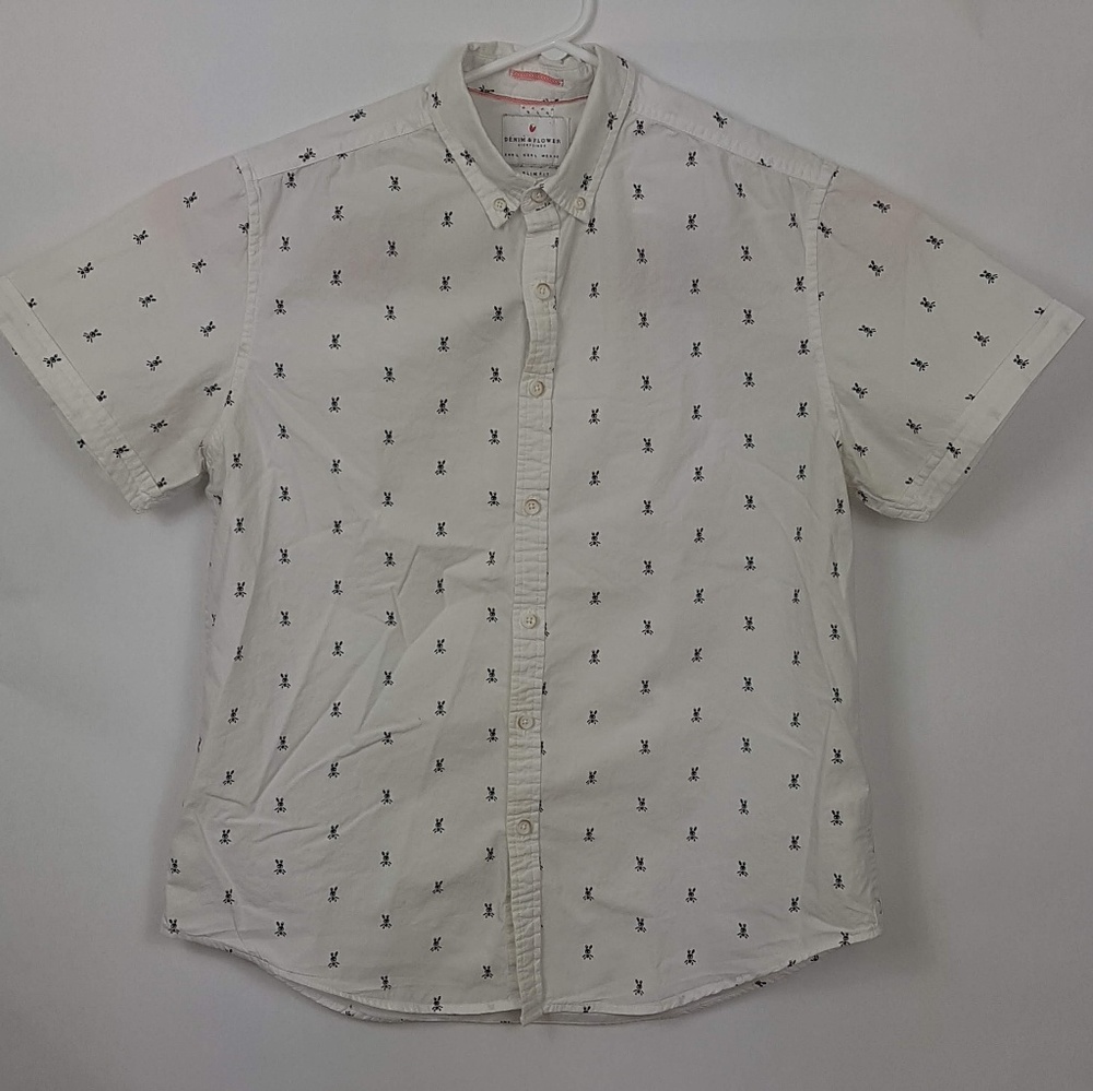 Denim and Flower Button up Shirt